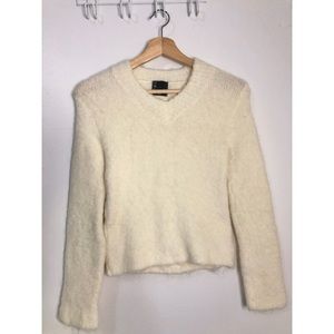 Cream Knit Long Sleeve Top
